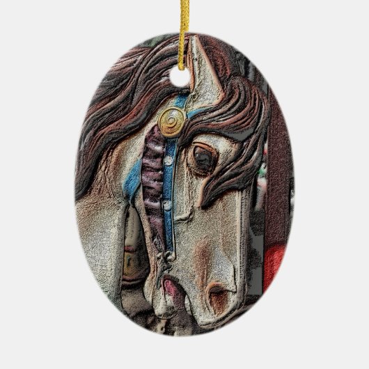 Carousel Pferdepfeifen Kunst, Dichtung und Musik Keramikornament (Vorne)