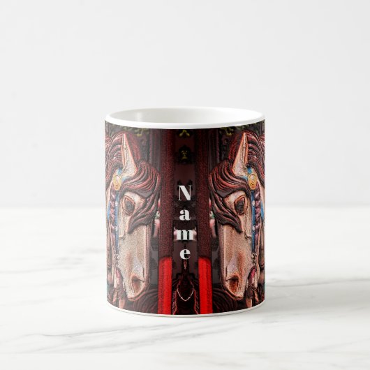 Carousel Pferdestift Personalisierte Kunst Kaffeetasse (Mittel)