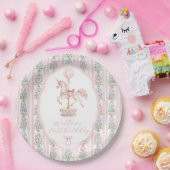 Carousel Pink First Birthday Pappteller (Party)
