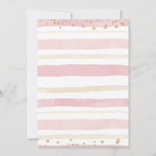 Carousel Pink Glitzer Pferde Kinderdusche Einladung (Rückseite)