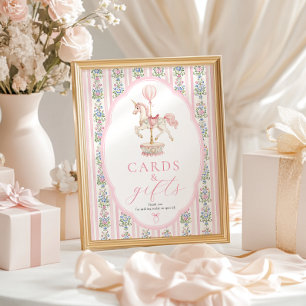 Carousel Pink Karten und Geschenke Unterschrift Poster