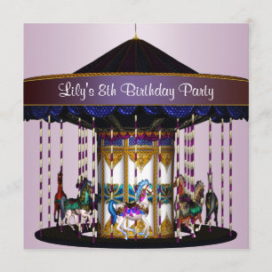 Carousel Ponies 8. Geburtstagsparty Einladung 8.