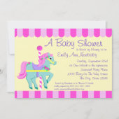 Carousel Pony Baby Dusche Einladung (Vorderseite)