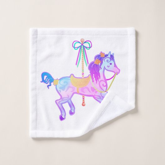 Carousel Pony Bath Towel Set (Waschlappen)