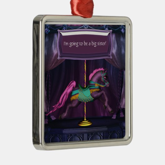Carousel Pony Big Sister Keepake Ornamnet Ornament Aus Metall (Rechts)