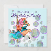 Carousel Pony Girls Geburtstagsparty Einladung (Vorderseite)