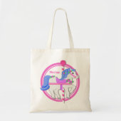 Carousel Pony Pink und Blau Tragetasche (Vorne)