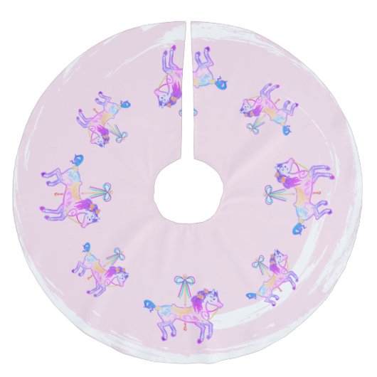 Carousel Pony-Rock Polyester Weihnachtsbaumdecke (Vorderseite)