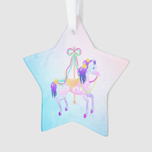 Carousel Pony Star Acrylic Ornament (Vorderseite)