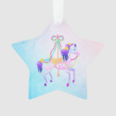 Carousel Pony Star Acrylic Ornament (Vorderseite)
