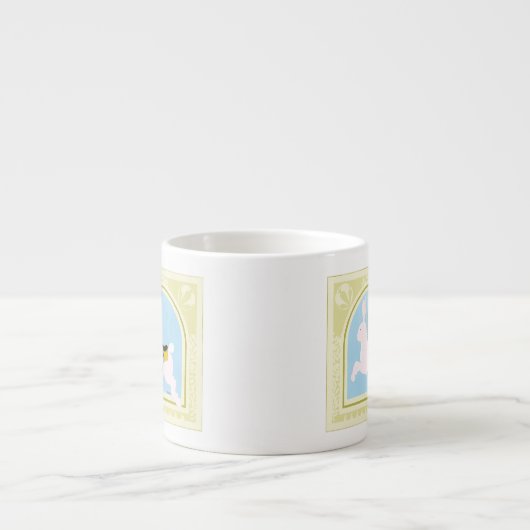 Carousel Rabbit von June Erica Vess Espressotasse (Vorderseite)