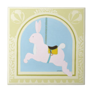 Carousel Rabbit von June Erica Vess Fliese