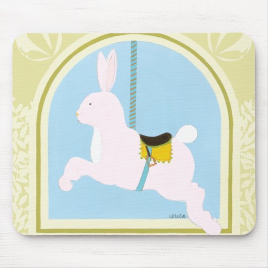 Carousel Rabbit von June Erica Vess Mousepad (Vorne)