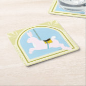 Carousel Rabbit von June Erica Vess Rechteckiger Pappuntersetzer (angewinkelt)