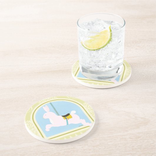 Carousel Rabbit von June Erica Vess Sandstein Untersetzer (Seite)