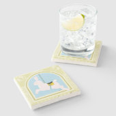 Carousel Rabbit von June Erica Vess Steinuntersetzer (Seitenansicht)