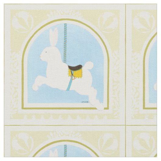 Carousel Rabbit von June Erica Vess Stoff (Nahaufnahme)