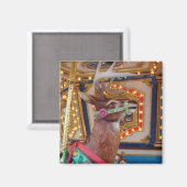 Carousel Reindeer Magnet (Vorderseite/Rückseite)