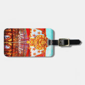 Carousel Retro Vintages Gold Gesicht Foto individu Gepäckanhänger (Vorderseite horizontal)