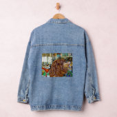 Carousel Roaring Lion Brown Mane Red Green Saddle Jeansjacke (Hangar)