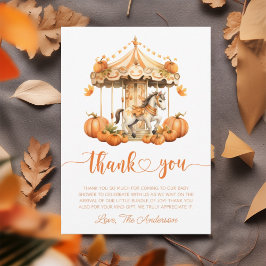 Carousel Rustic Fall kleiner Kürbis ist auf dem We Dankeskarte