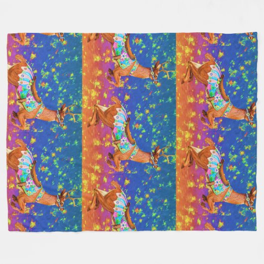 Carousel Stag Fleece Blanket (Vorderseite (Horizontal))