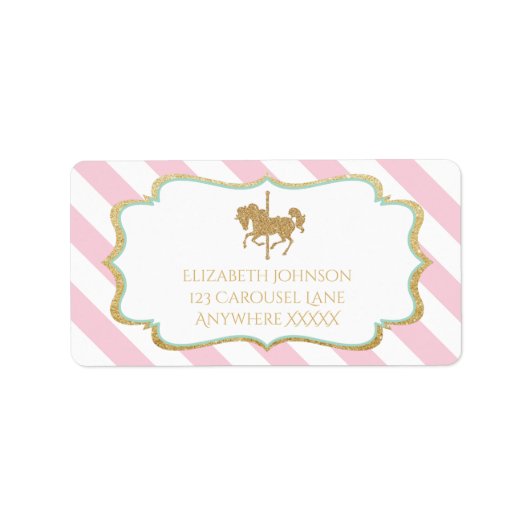 Carousel Themed Address Labels Adressaufkleber (Vorne)