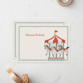 Carousel Vielen Dank Notecard Mitteilungskarte (Vorderseite/Rückseite Beispiel)