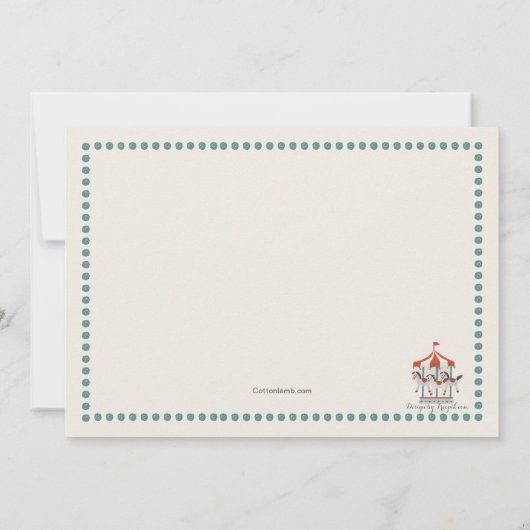 Carousel Vielen Dank Notecard Mitteilungskarte (Rückseite)