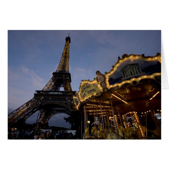 Carousel vom Eiffelturm im Abend, (Vorderseite (Horizontal))