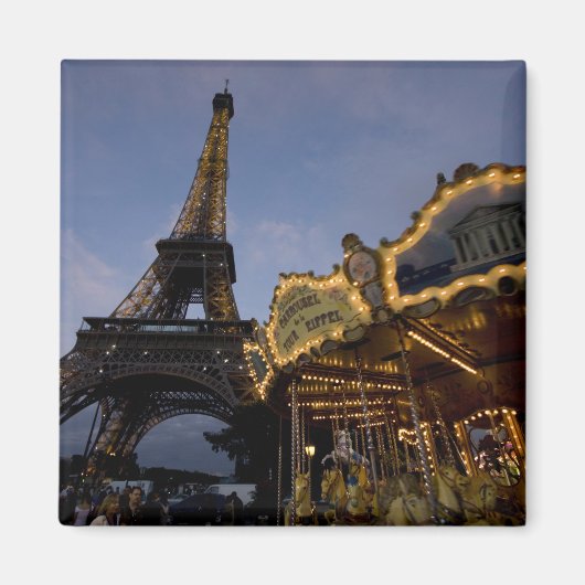 Carousel vom Eiffelturm im Abend, Magnet (Vorne)