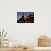 Carousel vom Eiffelturm im Abend, Poster (Küche)