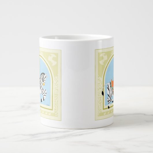 Carousel Zebra von June Erica Vess Jumbo-Tasse (Vorderseite)