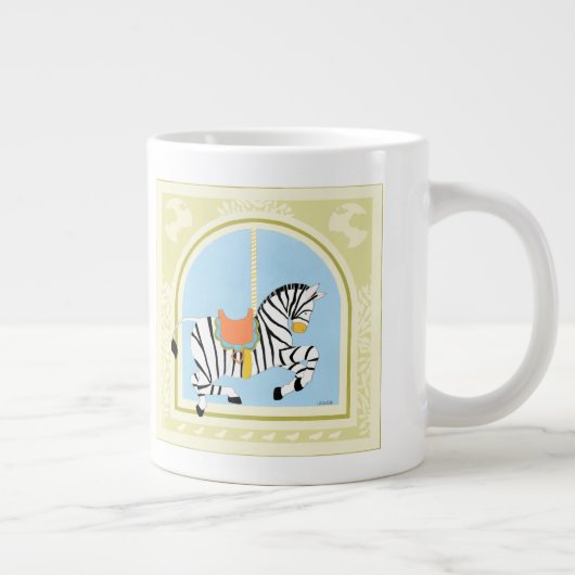 Carousel Zebra von June Erica Vess Jumbo-Tasse (Rechts)