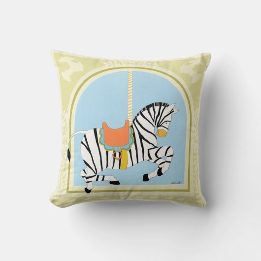 Carousel Zebra von June Erica Vess Kissen (Vorderseite)