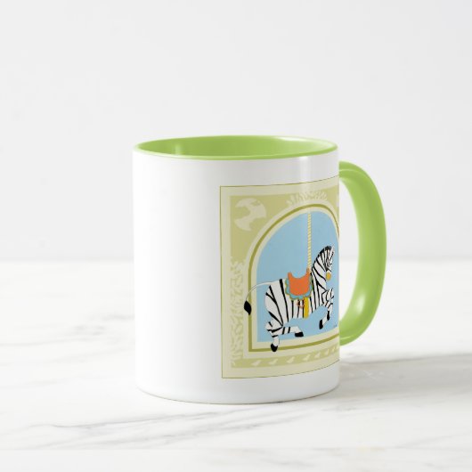 Carousel Zebra von June Erica Vess Tasse (VorderseiteRechts)