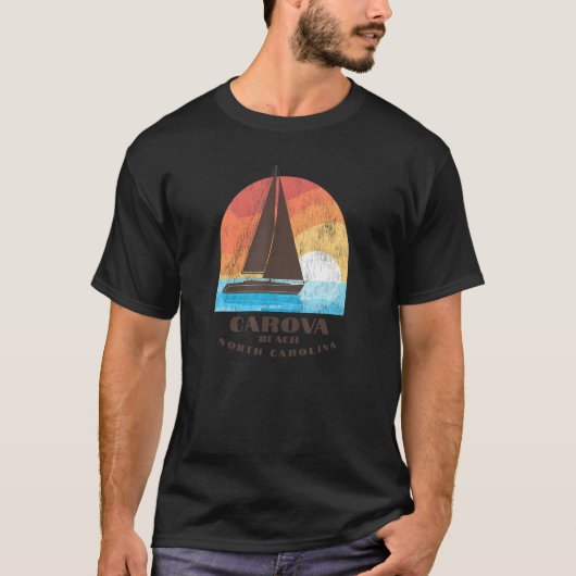 Carova Beach  NC Vacationing Sailboating Sunrise T-Shirt (Vorderseite)