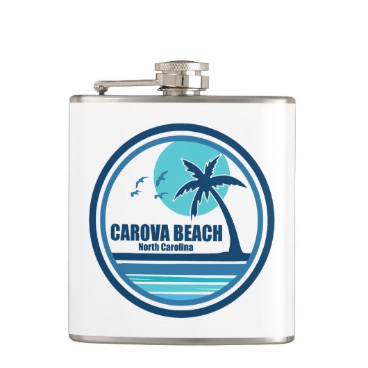 Carova Beach North Carolina Palm Tree Birds Flachmann (Vorderseite)