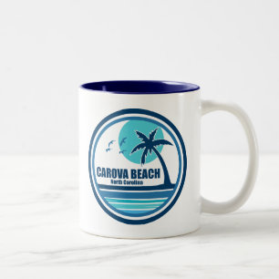 Carova Beach North Carolina Palm Tree Birds Zweifarbige Tasse