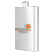 Carova Beach North Carolina Sun Palm Trees Flachmann (Links)