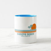Carova Beach North Carolina Sun Palm Trees Zweifarbige Tasse (Mittel)