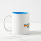 Carova Beach North Carolina Sun Palm Trees Zweifarbige Tasse (Links)