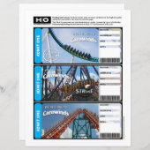 Carowinds Mock Ticket für Reisen und Veranstaltung (Vorne/Hinten)