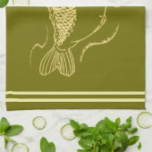 Carp Angling Fisherman Khaki Green Fishing Geschirrtuch (Gefaltet)