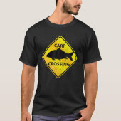 Carp Crossing Funny Warning Sign Carp Fishing Angl T-Shirt (Vorderseite)