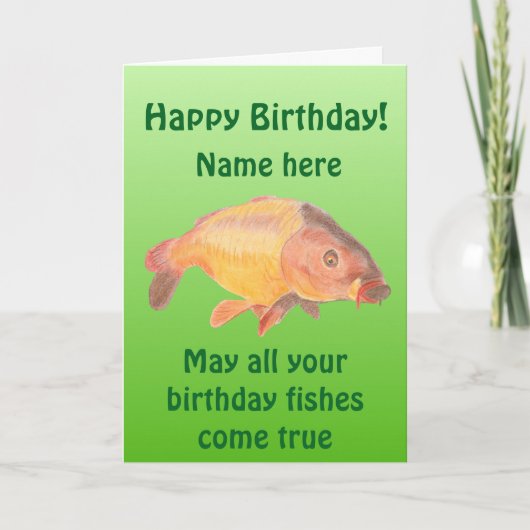 Carp Fish Birthday card Karte (Vorderseite)