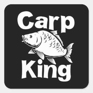 Carp Hunter Fischerei Fischer Angler Quadratischer Aufkleber