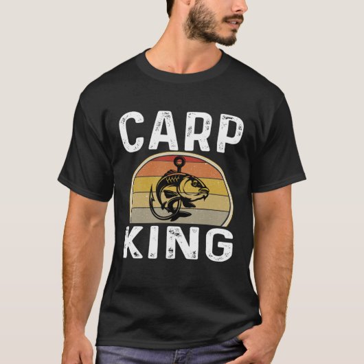 Carp King Funny Fishing Fisherman Dad Father Grand T-Shirt (Vorderseite)