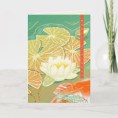 Carp Koi Fish Water Lily Pond Grußkarte Karte (Vorderseite)
