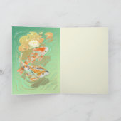 Carp Koi Fish Water Lily Pond Grußkarte Karte (Innenseite)